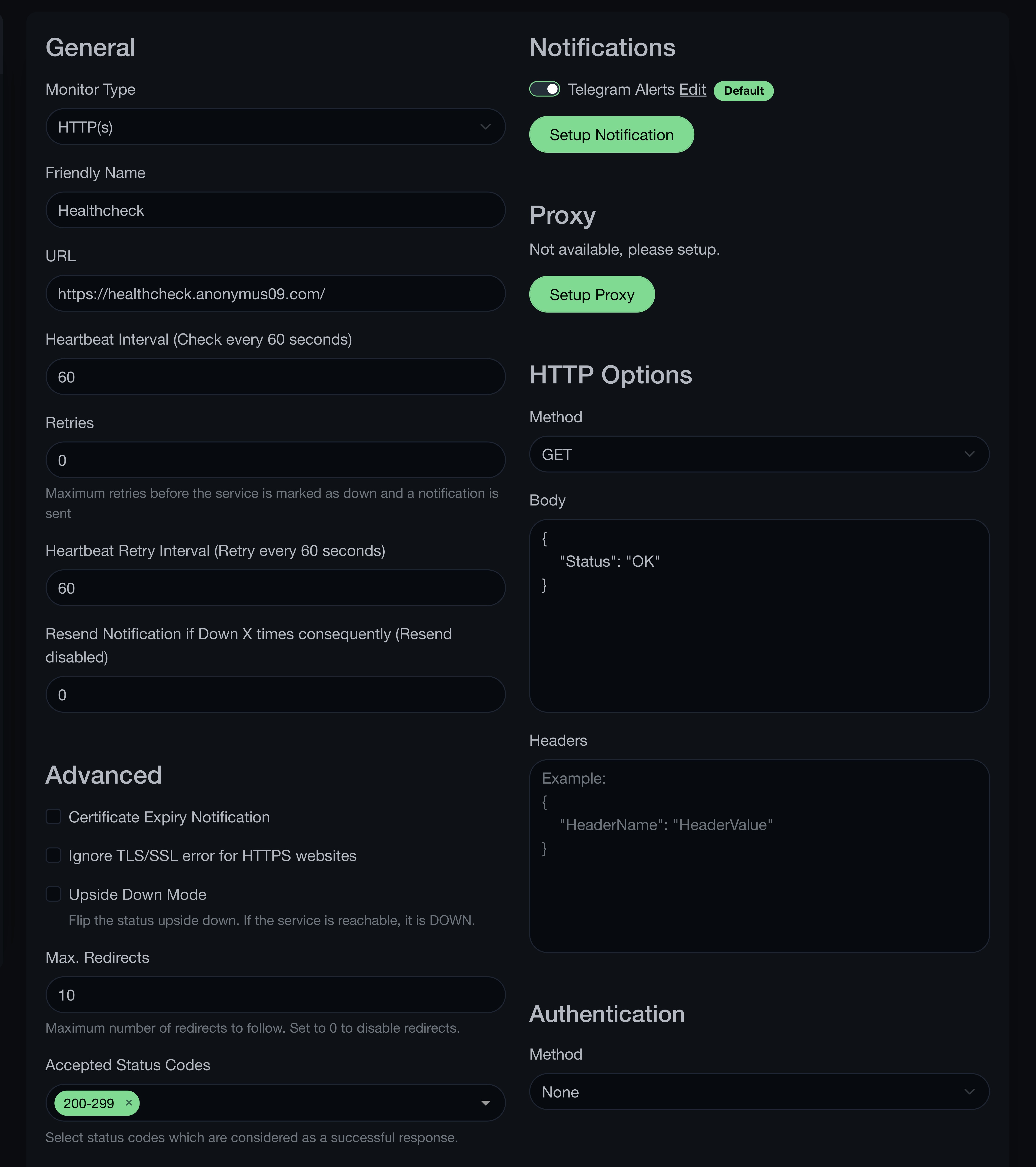 Uptime-Kuma-Settings